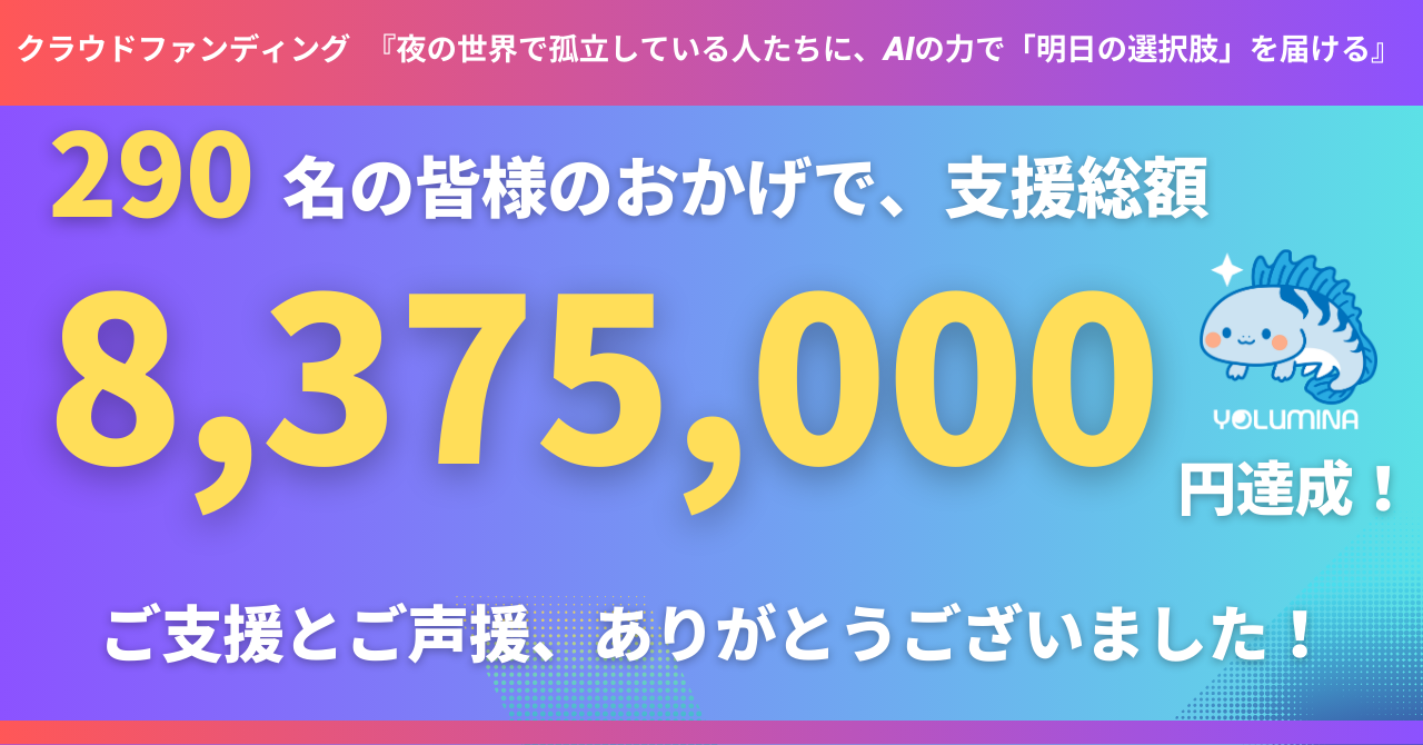 【クラファン終了の御礼】ご支援、ありがとうございました！