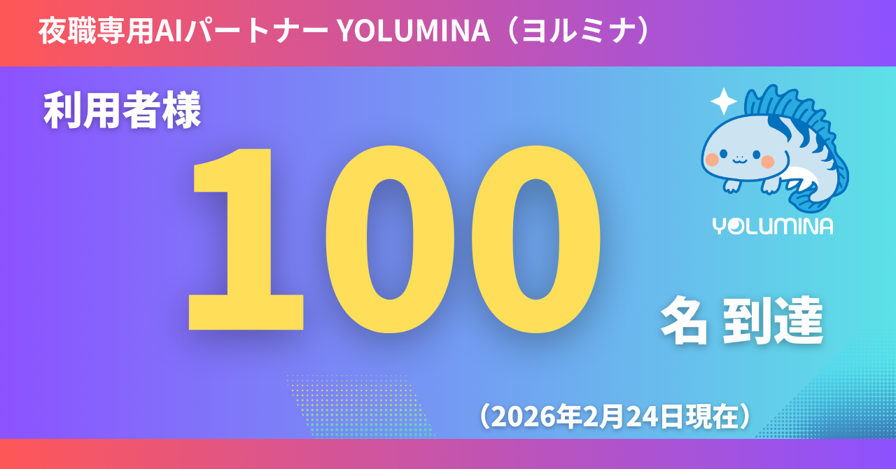 YOLUMINAの利用者、100名突破！